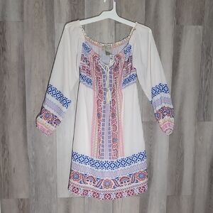 Flying Tomato Anthropologie‎ Womens Medium Dress Tassel Boho Floral Colorful NEW